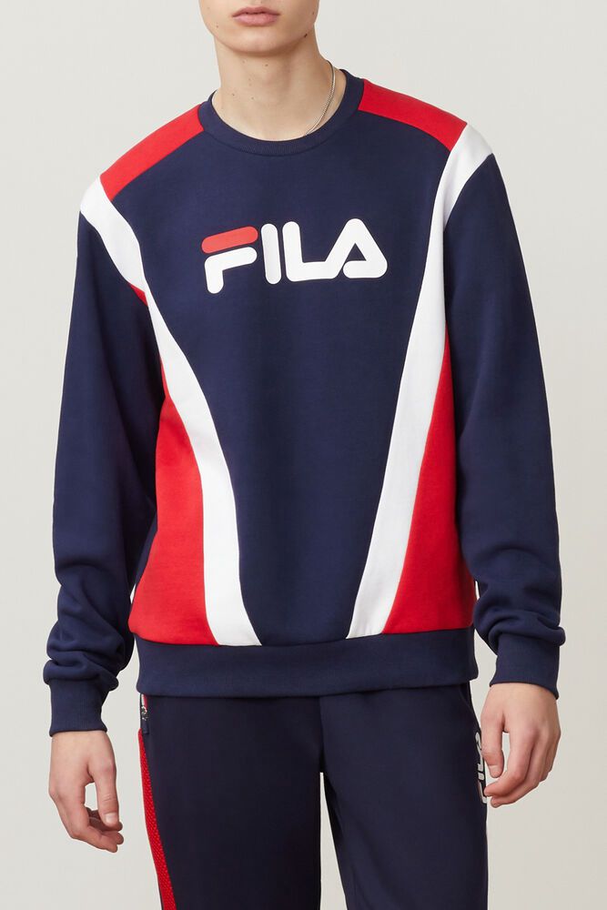 Fila Miesten Collegepaita Juda Crew Laivastonsininen - KDBR-48572